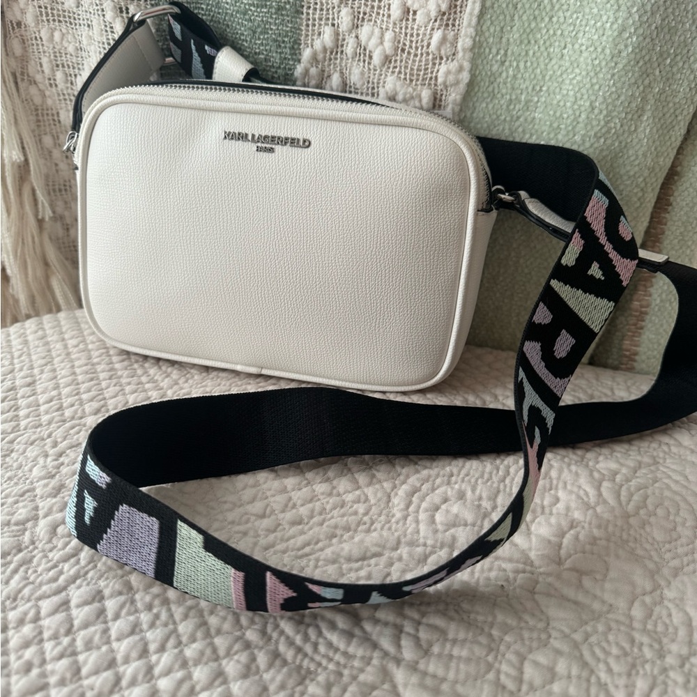 Karl Lagerfeld Maybelle crossbody bag white blush color
